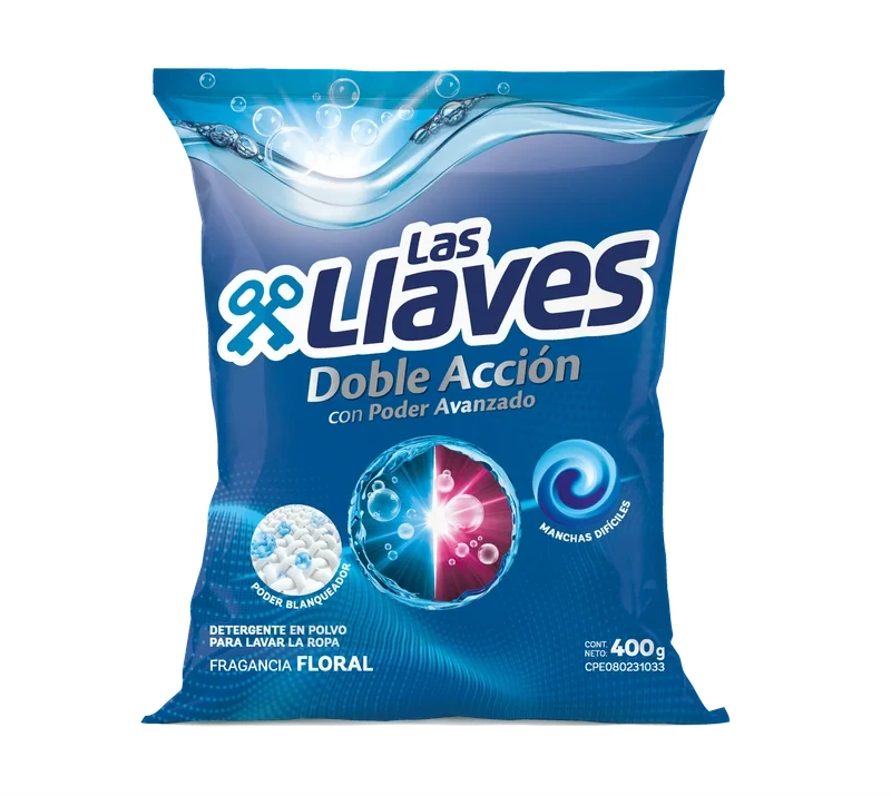 LAS LLAVES DETERGENTE FLORAL 400Gx16UN
