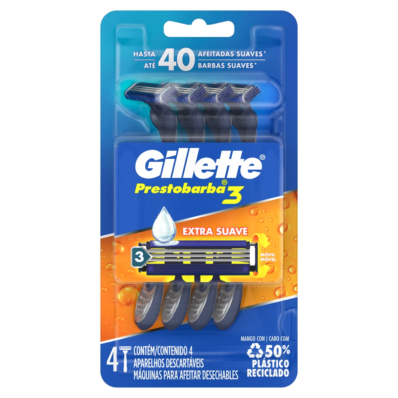 GILLETTE BLISTER PB3X4UN MASC 46 G x 36 Uds.